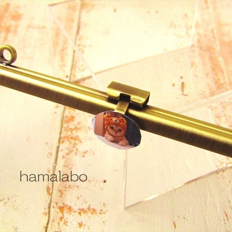 <廃盤予定>【HA-2061】オコシ式口金12cm/角型(丸型金具×アンティークゴールド)