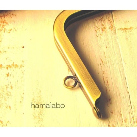 大特価品！【HA-1657】24cm大玉口金/角型/アンティークゴールド/＋(プラス)