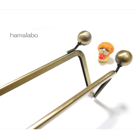 7年ぶりの復活＆限定特価！【HA-2576】<横ひねり>18cm/角型の口金(大玉×アンティークゴールド)