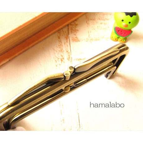 限定品！【HA-1860】親子口金12cm(キツネひねり×アンティークゴールド)