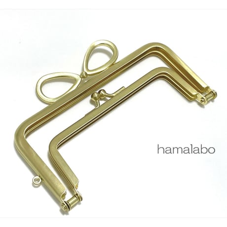 【HA-2251】親子口金12cm(新リボン×アンティークゴールド)
