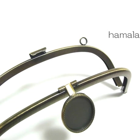 【HA-140】<レジン口金>20.4cm/くし型(シルバー)兼用カン付き