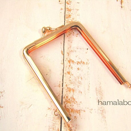 【HA-2231】ナツメひねり口金 7.5cm角型/足長タイプ (ゴールド)