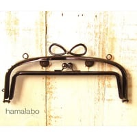 9月1日販売開始！廃盤大特価セール！【HA-b1251】親子口金 20.4cm(新リボン×ブラック)・カン付き