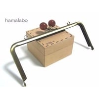 【HA-1218】18cm/角型(べっ甲玉×アンティークゴールド)・カン付き