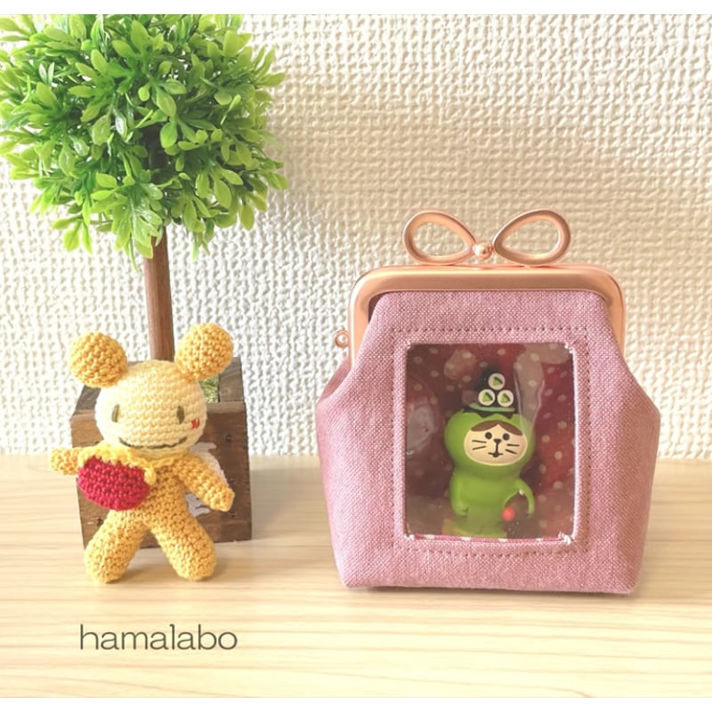 自分ツッコミくま　がまぐちポーチ KT-2146】プチサイズ版！推しぬい用がま口ポーチの型紙＆レシピ【7.5cm