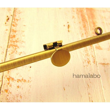【HA-1785】オコシ式口金18cm/角型(丸型金具×アンティークゴールド)カン付き