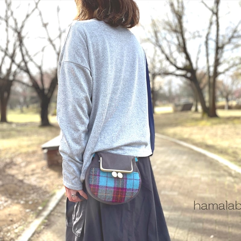 KT-2147】ラウンド型がま口サコッシュの型紙＆レシピ【12cm/角型用