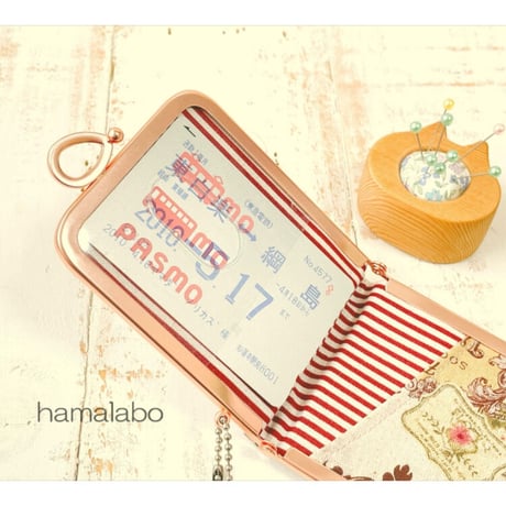 【HA-2110】リボン口金 7.5cm角型/足長タイプ (ソフトピンク)