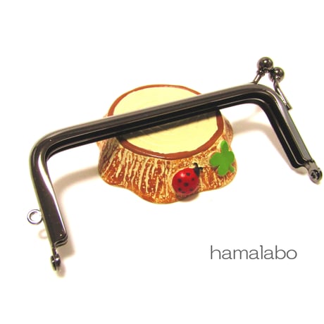 【HA-1408】<横ひねり>10cm/角型の口金(ブラック)