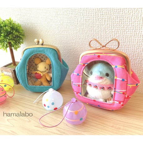 【KT-2153】☆アーチ窓＆マチ別タイプ☆推しぬい用がま口ポーチの型紙＆レシピ【9.9cm/くし型用】