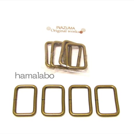 【HA-572】角カン(25mm幅)×4個入り(アンティークゴールド)