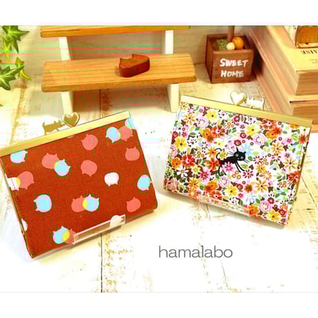 【HA-2064】ハートネコ太の口金 12cm浮き足(アンティークゴールド)