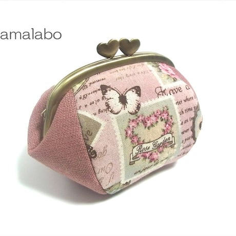 【KT-2007】☆コロリン型(4枚タイプ)☆がま口小物入れの型紙＆レシピ【12.5cm/くし型用】