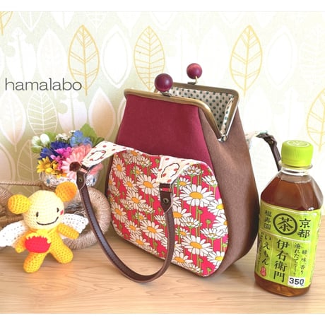 【KT-2133】がま口あおりプチバッグの型紙＆レシピ【12cm/角型用】