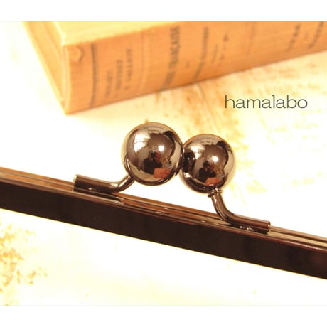 大特価品！【HA-1836】24cm大玉口金/角型/ブラック/＋(プラス)