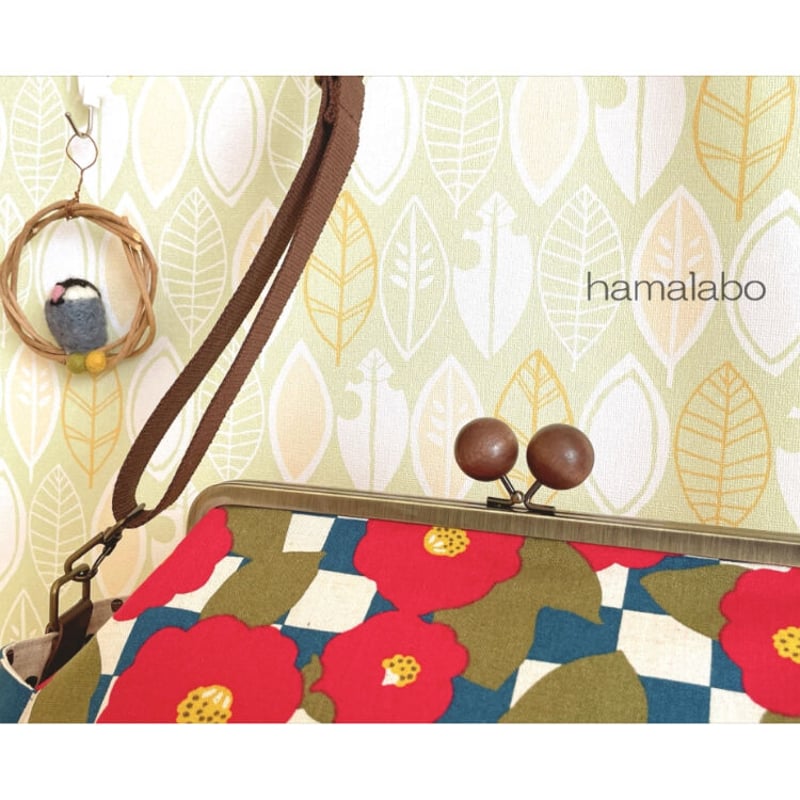 ハンドメイド　大きながま口バッグ　#559 MY mama がま口 口金 持ち手付き 手作り工房 ハンドメイド パーツ