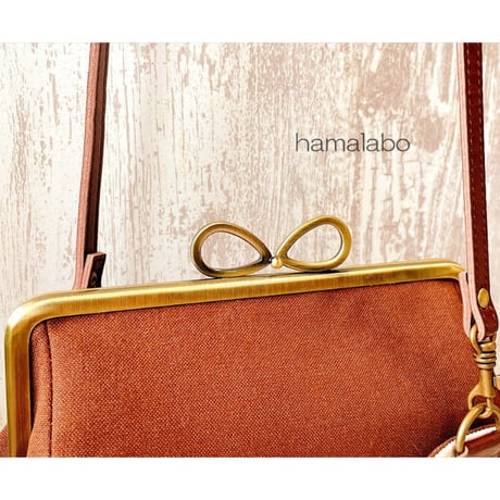 【KT-2093】縦長版！がま口ポケットショルダーバッグ(ミニ)の型紙＆レシピ【18cm/角型用】