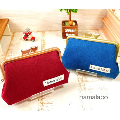 【HA-396】12cm/角型(赤リンゴ×アンティークゴールド)・カン付き