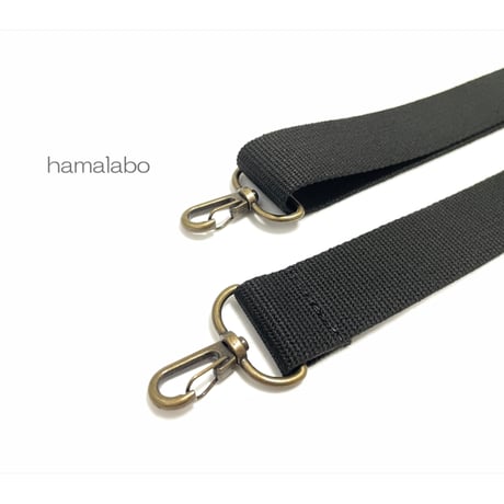 【HA-709】がま口バッグ用の肩下げ(ショルダーテープ黒色)-太め-アンティーク