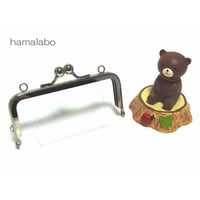 【HA-1403】ミニアメ玉10cm/角型口金(シルバー)・カン付き