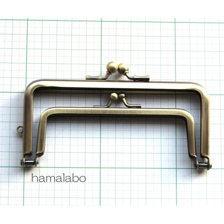 【HA-1372】親子口金12cm(竹の根ひねり×アンティークゴールド)