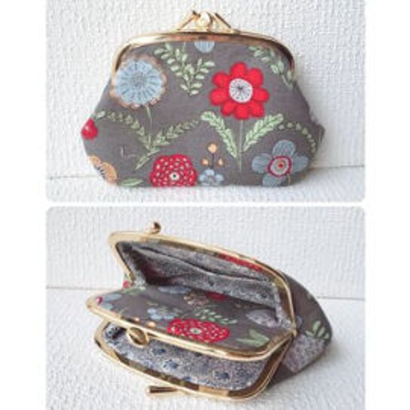 KT-2026】仕切りがま口の財布(ペッタンコ)の型紙＆レシピ【12cm