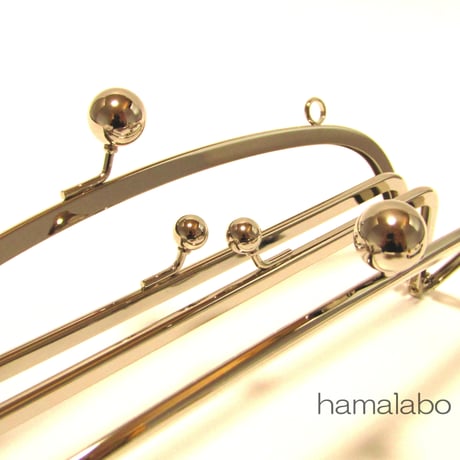 【HA-812】親子口金 20.4cm(大玉×シルバー)・カン付き