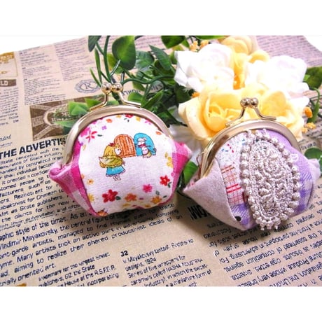 【対象口金購入で無料ダウンロード】KT-1011がま口小銭入れの型紙＆レシピ(コロリン型)【 6cm用】