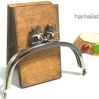 在庫調整で今だけ30％引き！【HA-166】メタルスター口金(10cmくし型シルバー×シルバースター)