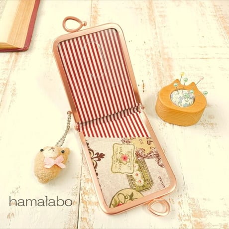 【KT-2111】【横開き】がま口パスケース＆カードケースの型紙＆レシピ【7.5cm(足長タイプ)/角型用】