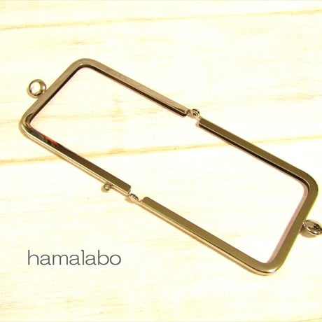 【HA-2010】碁石口金 7.5cm角型/足長タイプ (シルバー)