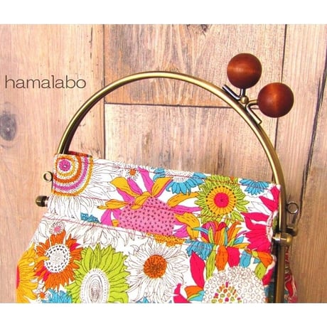 【KT-2037】ベンリーがま口ポーチ(フラットタイプ)の型紙＆レシピ【16cm用】