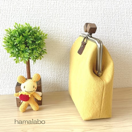 【KT-2140】ミニサイズ版！推しぬい用がま口ポーチ(ショルダー可能)の型紙＆レシピ【12cm/角型用】