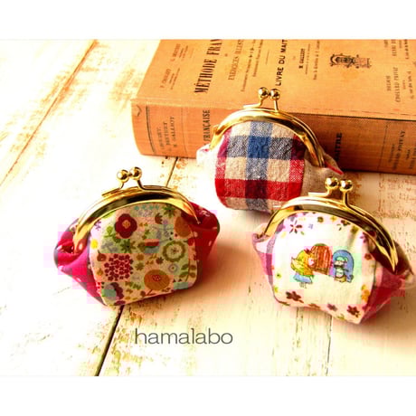 【対象口金購入で無料ダウンロード】KT-1011がま口小銭入れの型紙＆レシピ(コロリン型)【 6cm用】