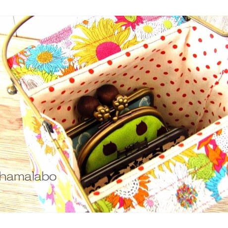 【KT-2037】ベンリーがま口ポーチ(フラットタイプ)の型紙＆レシピ【16cm用】