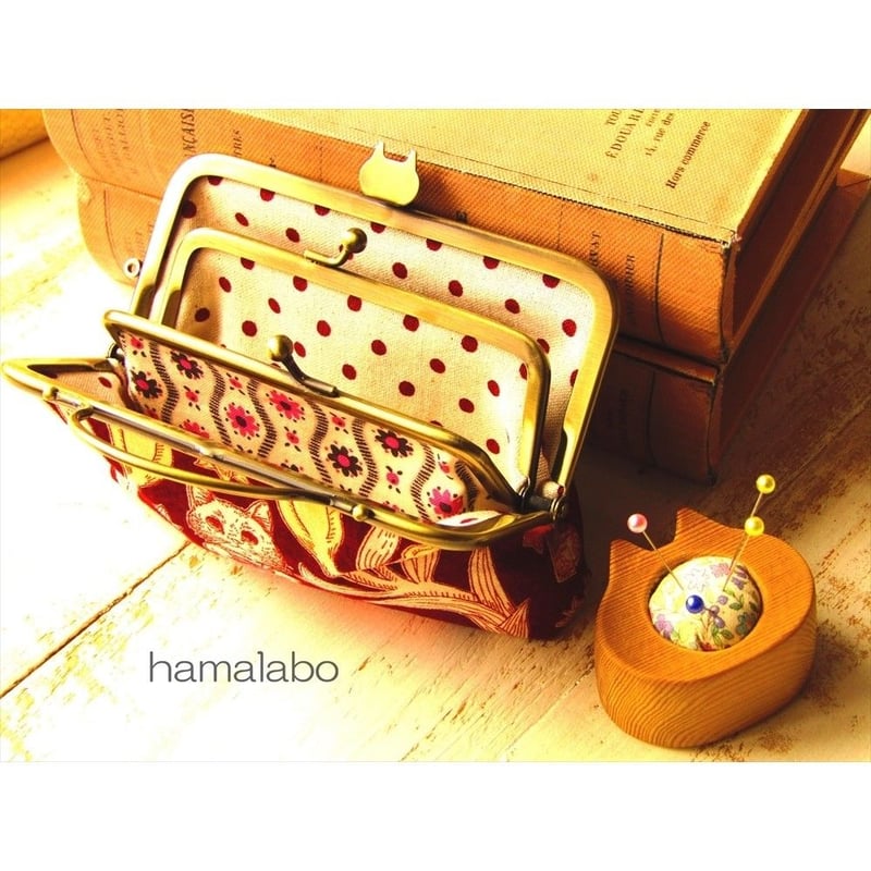 KT-2028】コンパクト親子がま口の財布(マチあり)の型紙＆レシピ【12cm