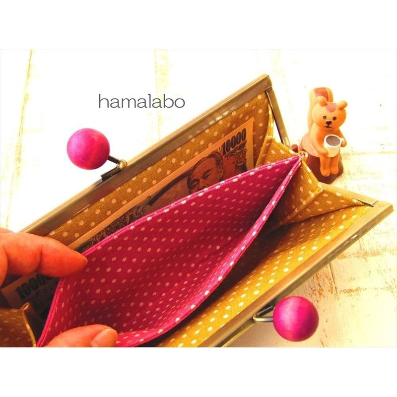 KT-2051】浮き足で作る！がま口シンプル長財布の型紙＆レシピ【19cm