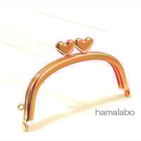 在庫調整で今だけ67％引き！【HA-b1149】ハート口金　10cm/くし型(ローズゴールド-ピンクゴールド)