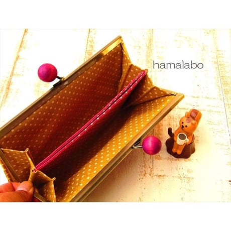 【KT-2051】浮き足で作る！がま口シンプル長財布の型紙＆レシピ【19cm浮き足用】