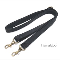 【HA-705】がま口バッグ用の肩下げ(ショルダーテープ黒色)-細め-アンティーク