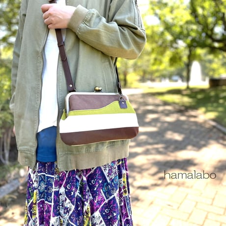 【KT-2110】がま口(ポケット)クラッチバッグ＆ショルダーバッグの型紙＆レシピ【24cm/角型用】