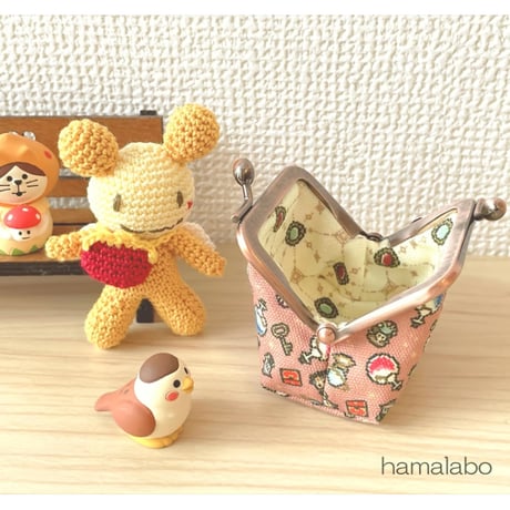 【HA-2501】5.5cm口金(少し足長)/ナツメひねり(ゴールドサティーナ)　5本セット