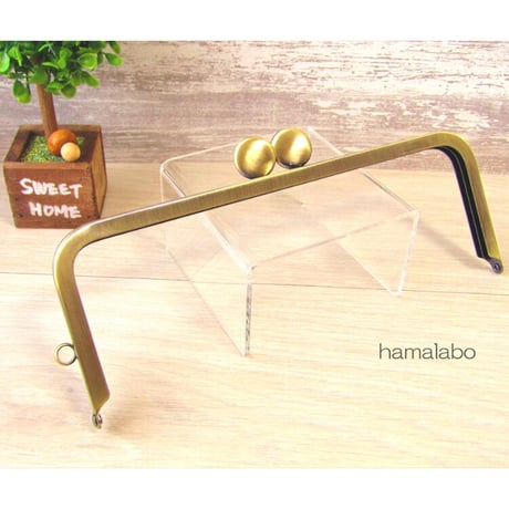 特価！【HA-2295】24cm角型口金/とても大きな碁石/アンティークゴールド/＋(プラス)