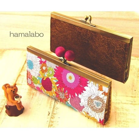 【KT-2051】浮き足で作る！がま口シンプル長財布の型紙＆レシピ【19cm浮き足用】