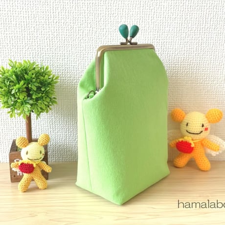 【KT-2141】通常サイズ版！推しぬい用がま口ポーチ(ショルダー可能)の型紙＆レシピ【12cm/角型用】