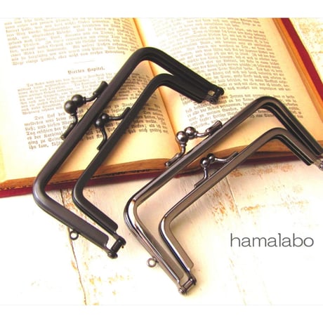 廃盤大特価セール！【HA-b1214】親子口金12cm(竹の根ひねり×ブラック)マット加工