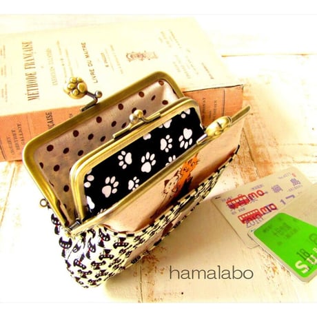 【HA-2282】親子口金 12cm(リス×茶色のどんぐり)アンティークゴールド