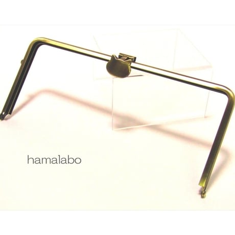 【HA-1590】オコシ式口金22cm/角型(ネコ×アンティークゴールド)