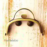 【HA-1572】持ち手付きの押し口金10cm/くし型(アンティークゴールド)